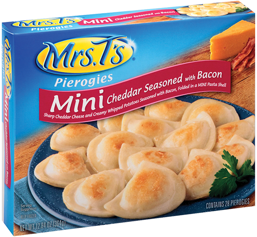 Mini Cheddar Seasoned With Bacon - Mini Pierogies (503x465), Png Download