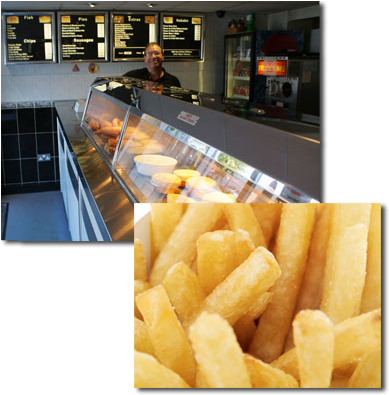 Mermaid Fish And Chip Shop, Selling High Quality Food - French Fries (400x403), Png Download