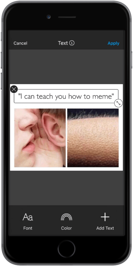 After You've Added The Meme Text, You Can Either Add - Iphone (2262x1031), Png Download