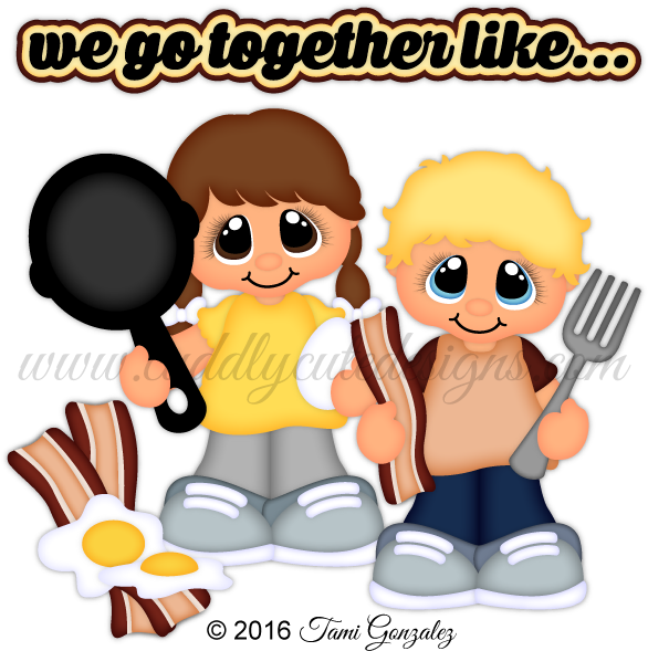 Bacon And Eggs - Cartoon (600x600), Png Download