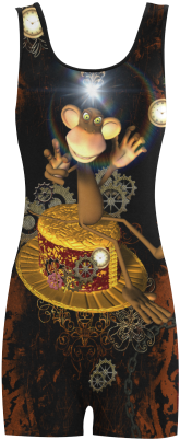 Steampunk, Funny Monkey Classic One Piece Swimwear - Steampunk, Funny Monkey Greeting Cards (500x500), Png Download