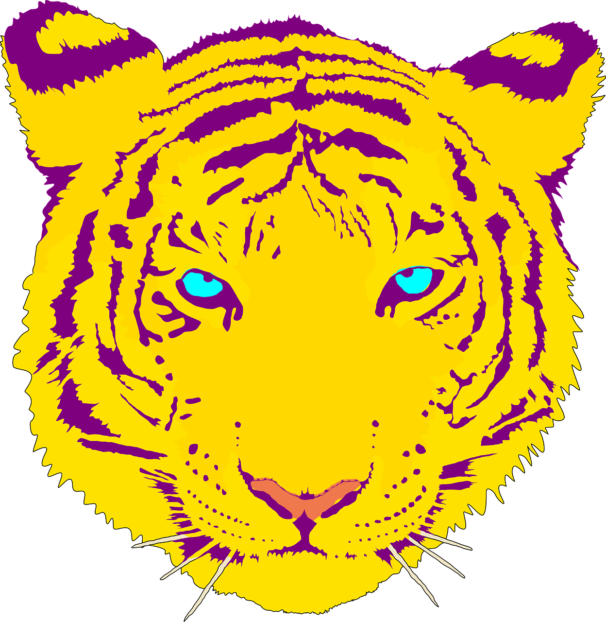 Blue Eyed Tiger - Freepik Tiger Vector Art (624x640), Png Download