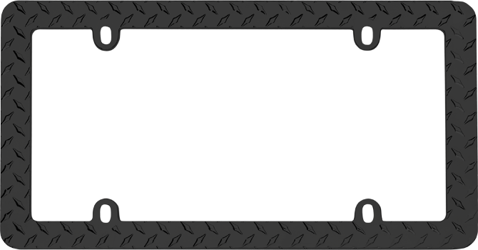 Diamond Plate Matte Black Chrome Plated License Plate - Cruiser Accessories 30850 Matte Black 'diamond' License (670x350), Png Download