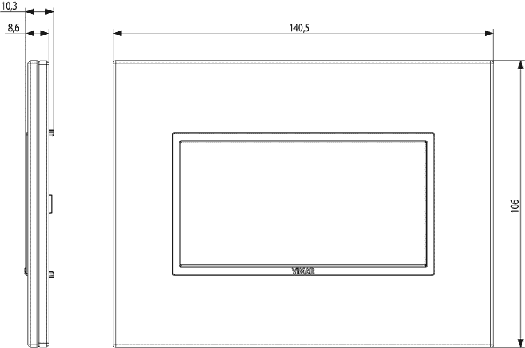 Png Dxf - Dimensioni Placca Vimar Plana (755x500), Png Download