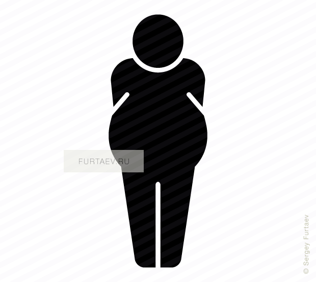 Vector Icon Of Overweight Person - Bigstock (620x553), Png Download