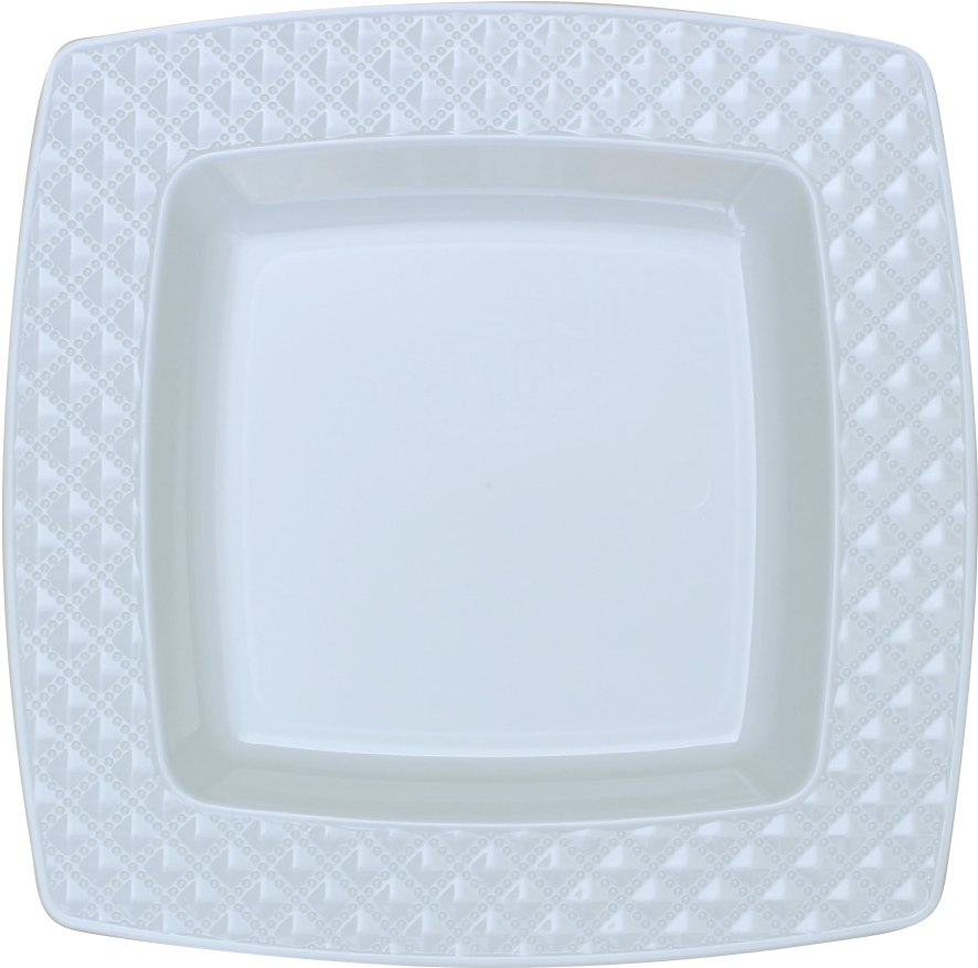 Elegant Diamond White And White Plastic - Plate (959x959), Png Download