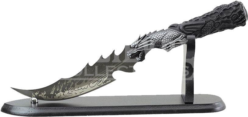 Fire Breathing Medieval Dragon Dagger - Sword (833x833), Png Download