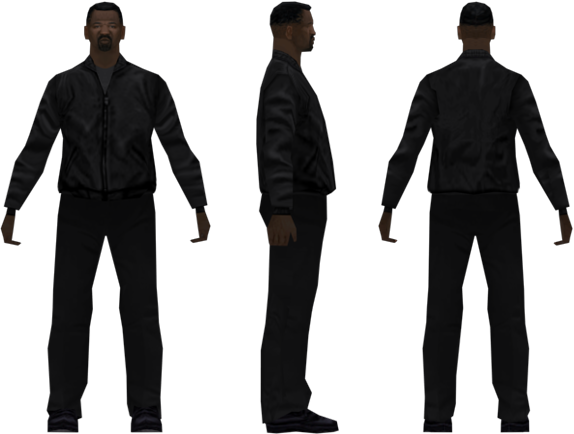 Denzel Livingstone - Gta Sa Black Mafia Skin (574x434), Png Download