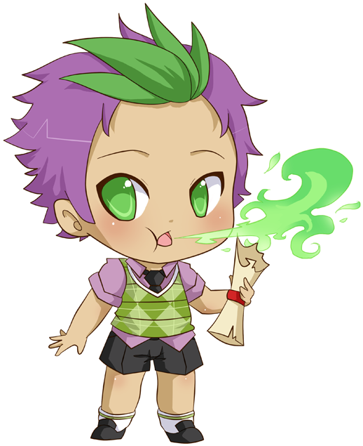 Pocketcucco, Chibi, Dragon Mail, Fire, Fire Breathe, - Spike (552x650), Png Download