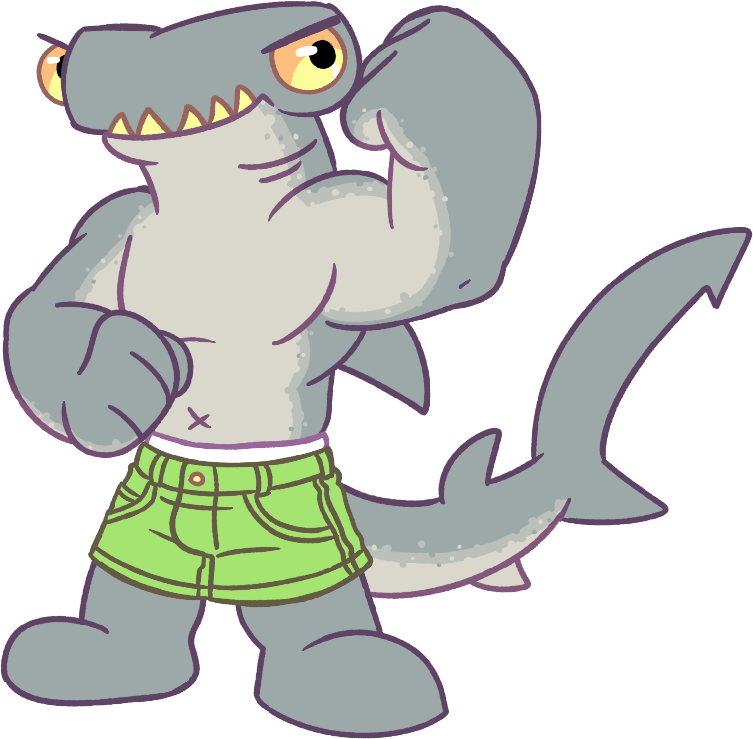 Hammerhead Shark - Hammerhead Shark Drawing (1600x1600), Png Download