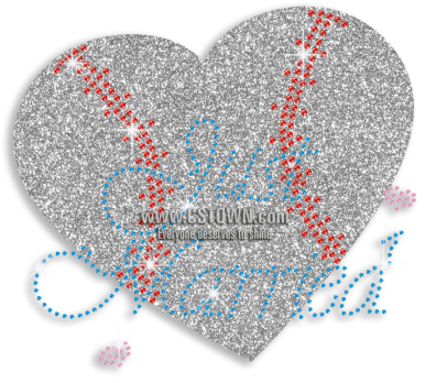 Colorful Just Married With Glitter Heart Iron-on Rhinestone - Heart (450x450), Png Download