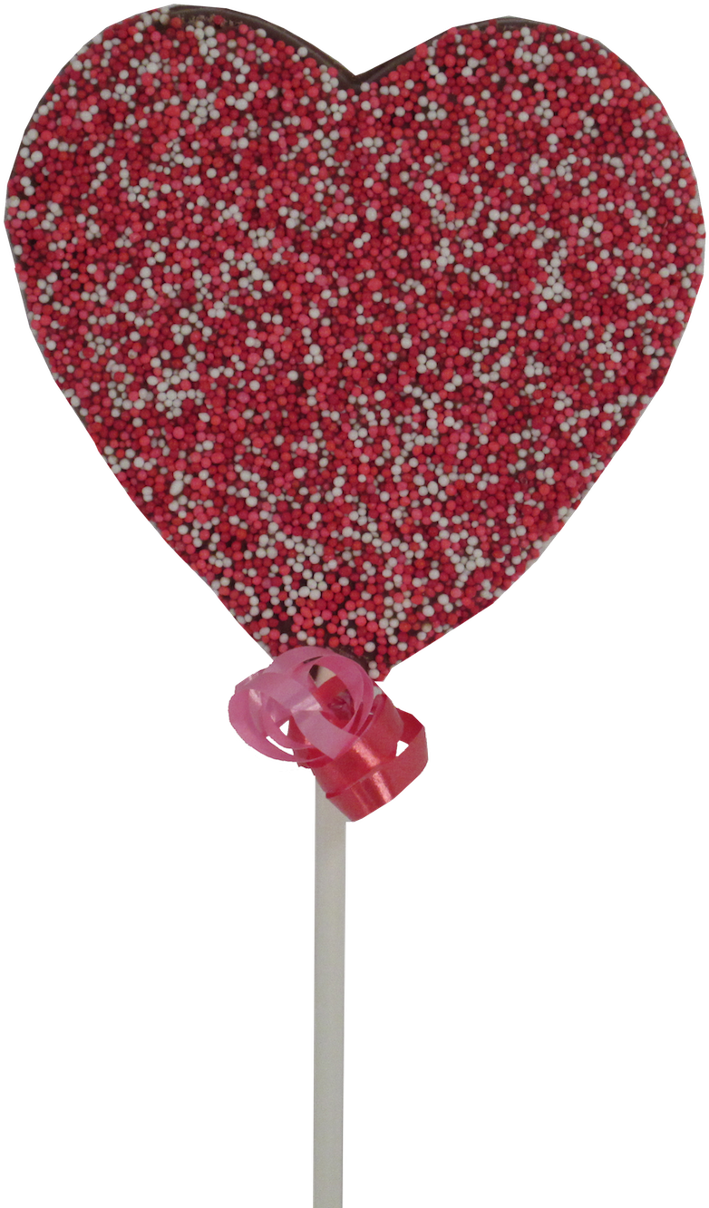 Valentine Large Heart Sucker With Non-pareils - Candy (1500x1500), Png Download