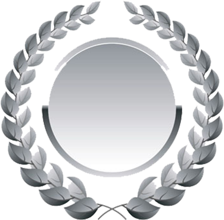 Silver Medal - Laurel Wreath Vector (474x467), Png Download