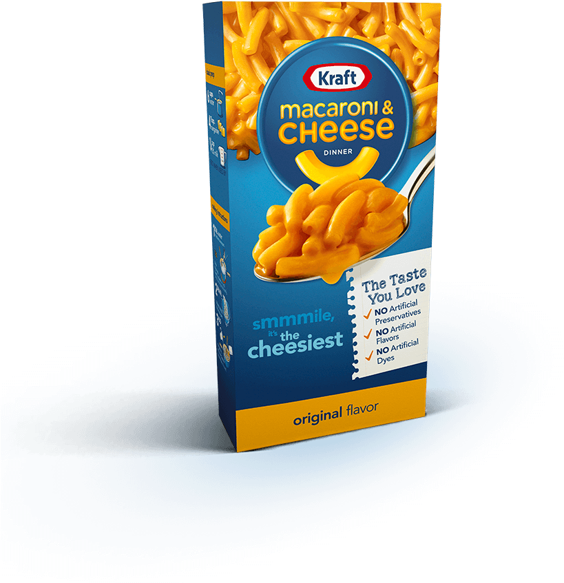 Kraft Macaroni & Cheese Dinner, Original - 7.25 (917x952), Png Download