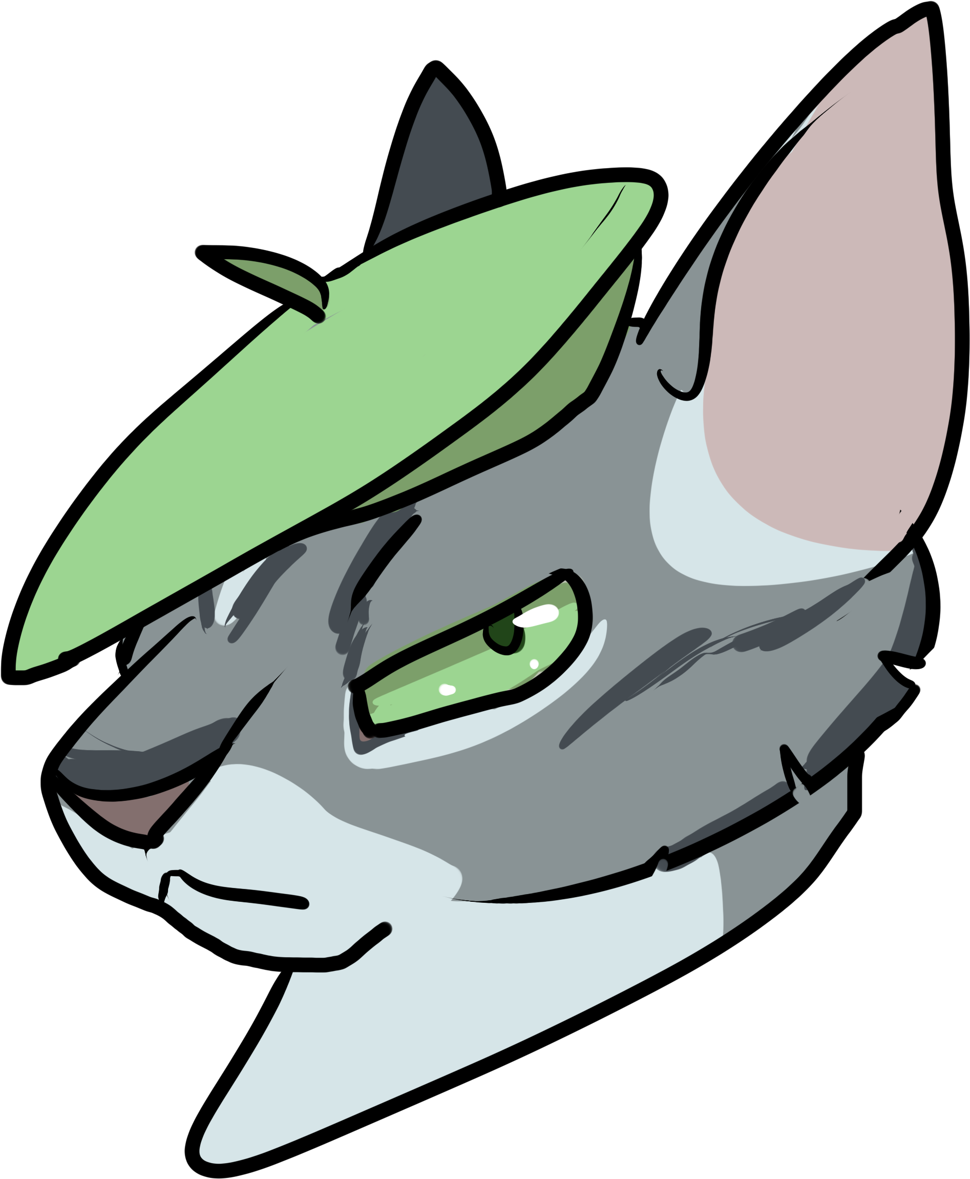 Beret Cat By Anarchie - Cartoon (2500x2500), Png Download