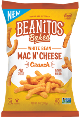 Baked Mac 'n Cheese White Bean Crunch - Beanitos Mac N Cheese Crunch (400x400), Png Download