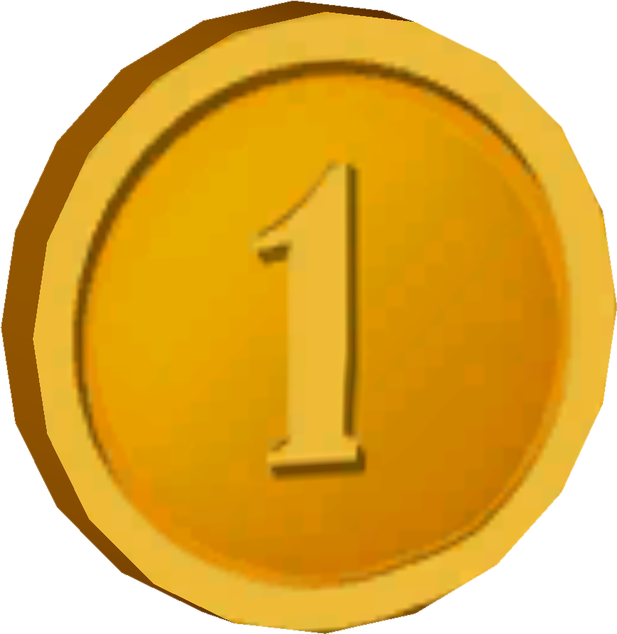 Pre-alpha Gold Coin ''1'' - Gold Coin 1 (932x934), Png Download