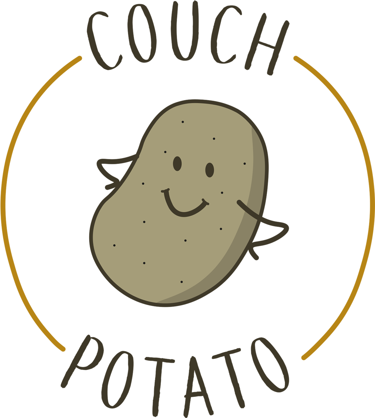 Bold, Playful, Cafe Logo Design For Couch Potato Collective - Design (1500x1500), Png Download