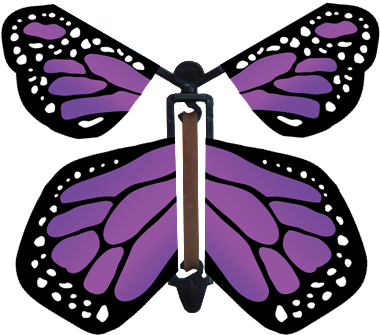 Our Perfect Purple Wind Up Flying Paper Butterfly Is - Flying Butterfly Card (399x349), Png Download