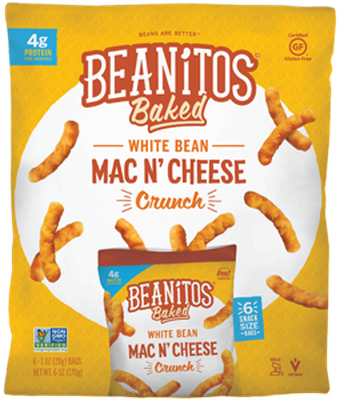 Baked Mac 'n Cheese White Bean Crunch Snack Pack - Beanitos - Baked White Bean Crunch Mac N' Cheese - (400x400), Png Download