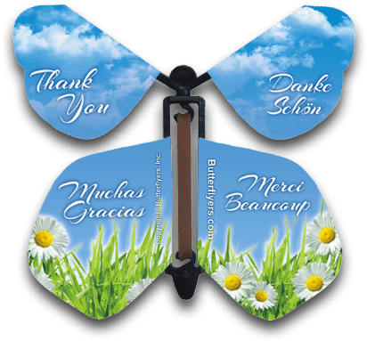 Thank You Magic Flying Butterfly - Greeting Card (450x415), Png Download