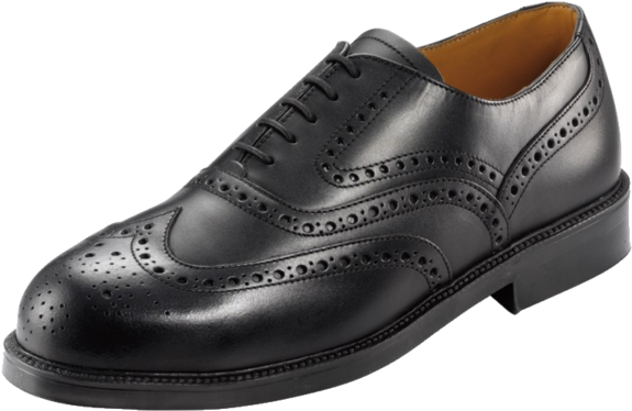 More Safety Shoes - Psf Executive Black Lotus Brogue Safety Shoes (640x452), Png Download