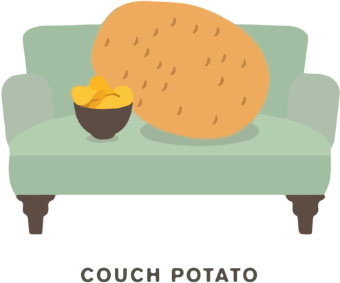 Couch Potato Pun (500x500), Png Download