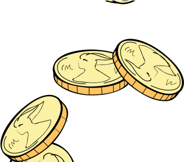 Blank Silver Coin Png - Falling Coins Clipart (440x330), Png Download