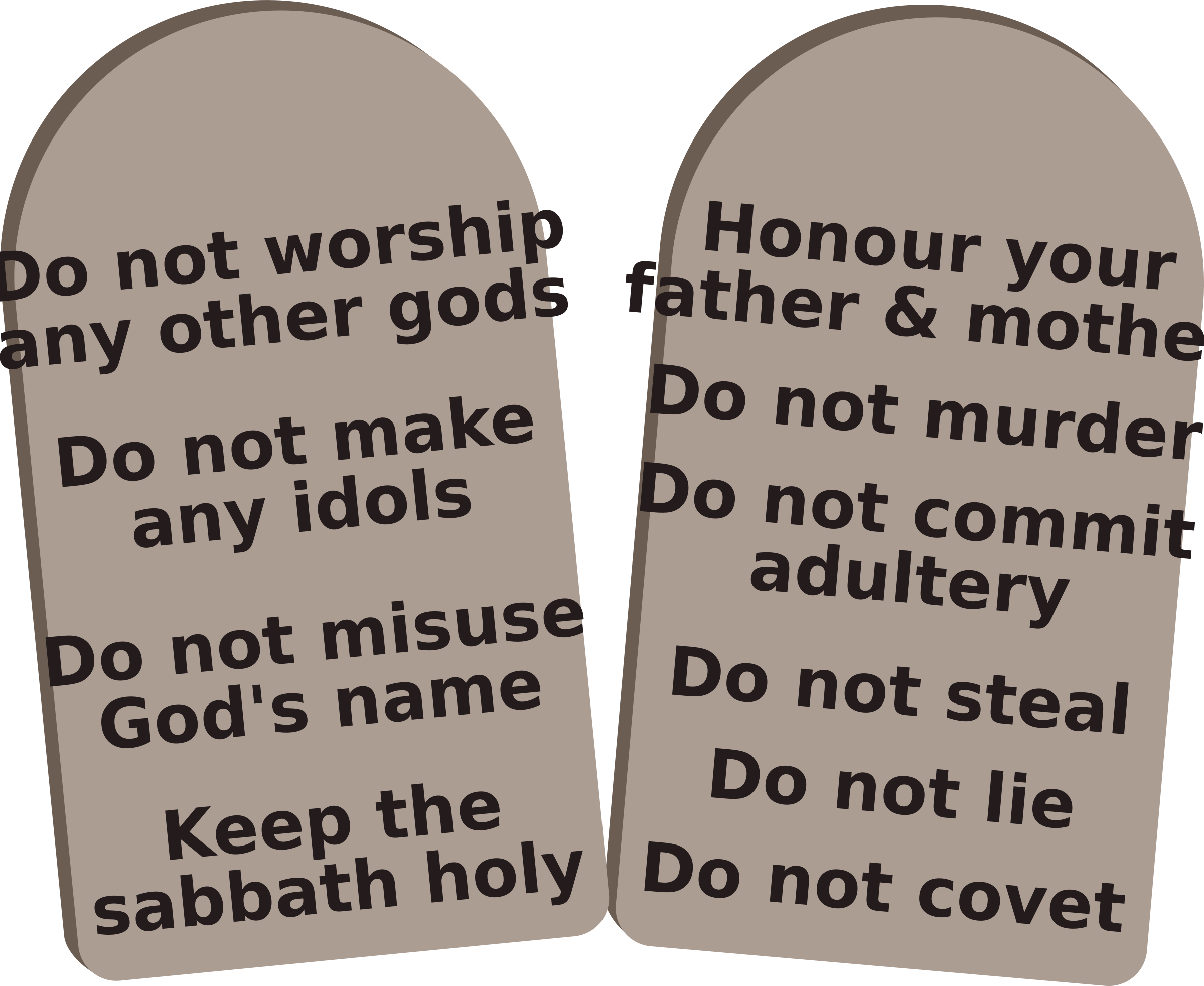 Medium Image - Ten Commandment Tablets Simple (800x655), Png Download