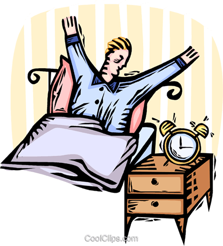 Man Waking Up In The Morning - Waking Up Clipart Png (436x480), Png Download
