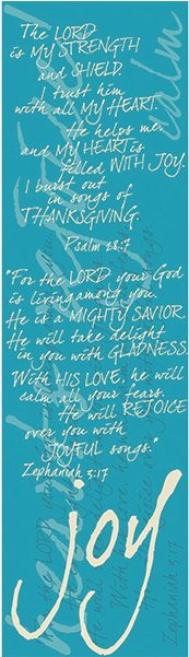 Splendid Cool Joy Scarf Psalm 28 7 & Zephaniah 3 17 - Bible (262x600), Png Download