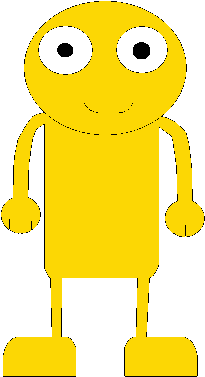 Gold Yellow Guy - Cartoon (638x790), Png Download
