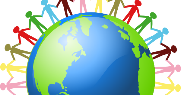 People Holding Hands Around The World Png - Gif People Around The World (600x314), Png Download