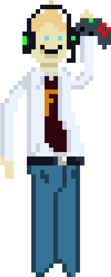 The Happy Guy Gamer White With A F And A Gamepad - Illustration (510x975), Png Download