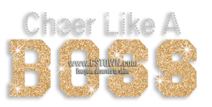 Bling Cheer Like A Boss Rhinestone Glitter Hotfix Transfer - Bling-bling (450x450), Png Download