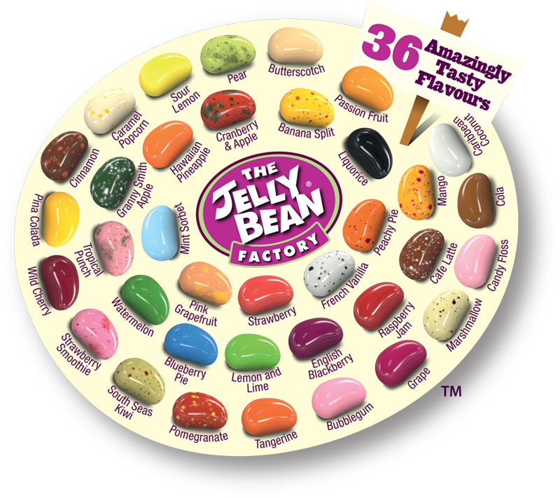 Bubble Gum - Jelly Bean 36 Gourmet Flavours (800x712), Png Download
