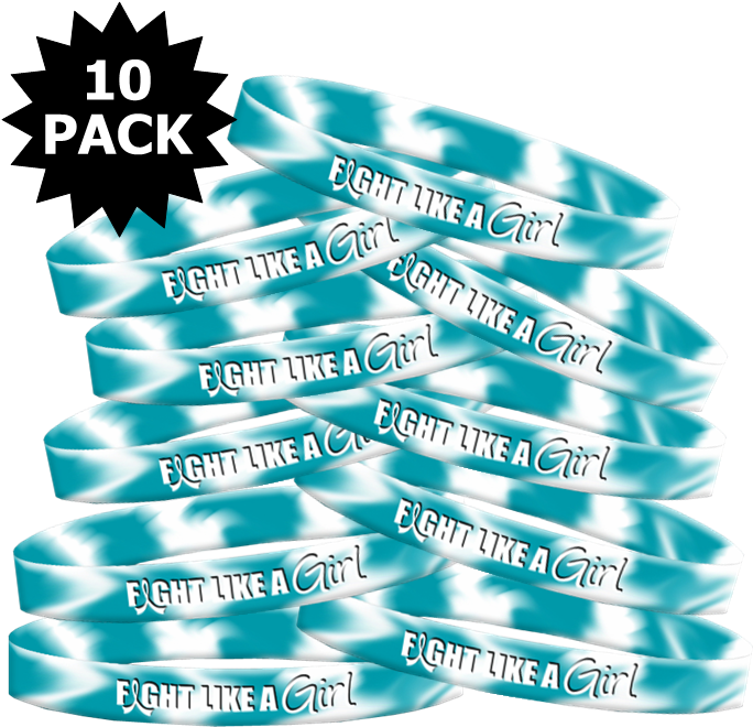 Fight Like A Girl Wristband For Cervical Cancer (700x672), Png Download