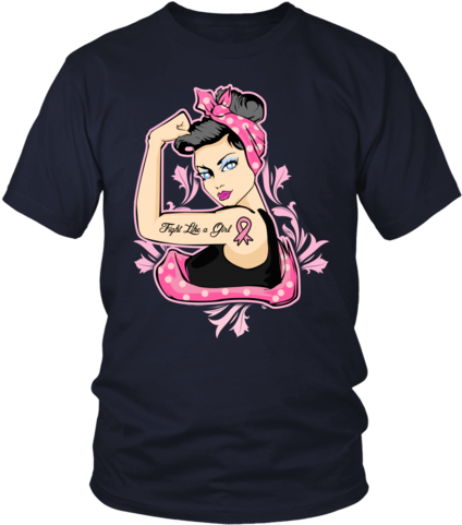 Ladies 'fight Like A Girl' Breast Cancer Awareness - Never Underestimate A Tenacious Pơer (480x480), Png Download