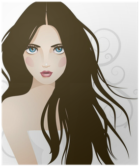Desenhos De Mulher Com Cabelos Longos (400x400), Png Download