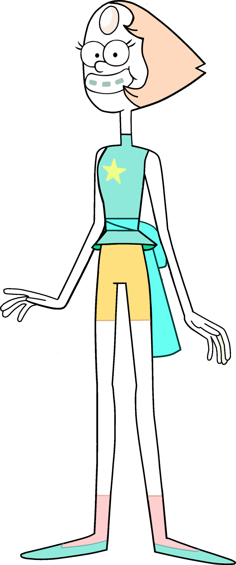 Erens Bushy Eyebrows - Steven Universe Characters Pearl (801x1920), Png Download