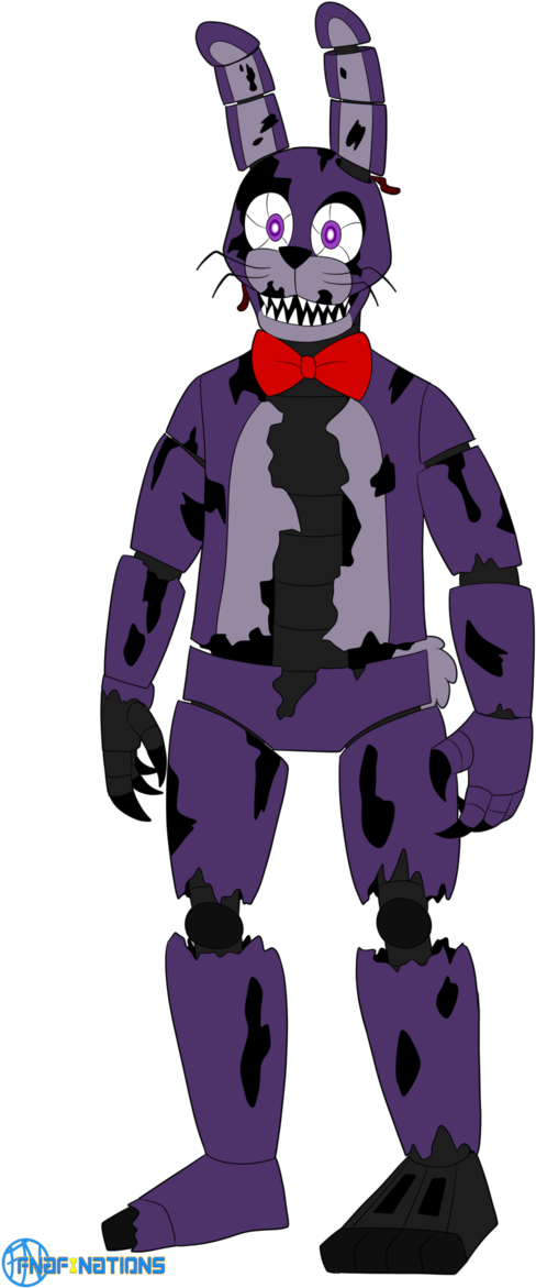 Nightmare Bonnie By Fnafnations - Fnafnations Nightmare Bonnie (676x1183), Png Download