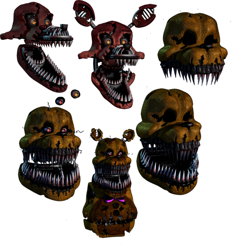 Fnaf Nightmarefredbear Fnaf4 Nightmarefoxy Foxy Fredbea (807x854), Png Download