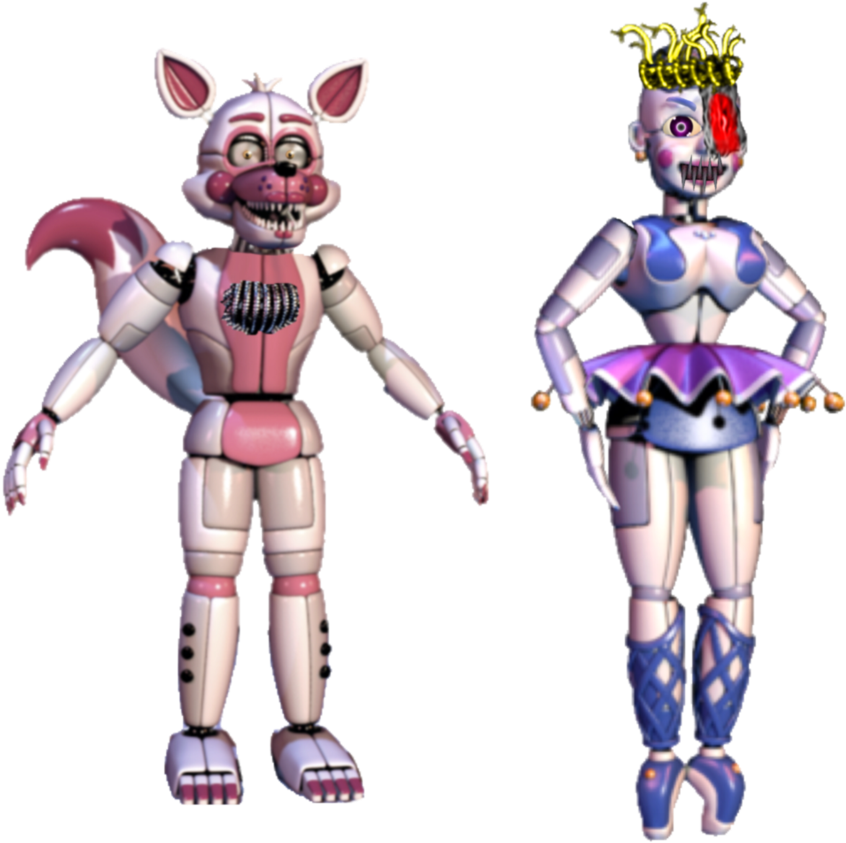 Funtimefoxy And Ballora Horrortale Style By Metaknight4life (907x880), Png Download
