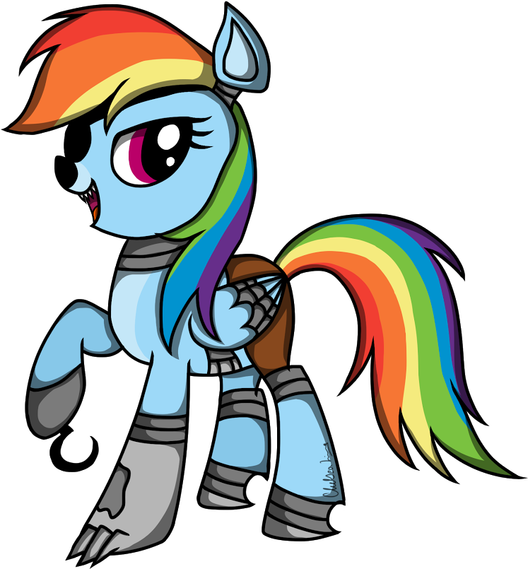 Nightmare Foxy Clipart Mlp - Mlp Rainbow Dash Fnaf (878x840), Png Download