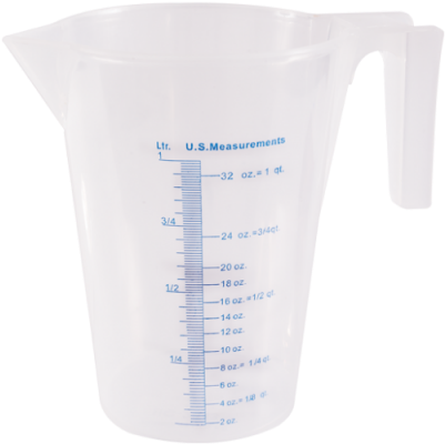 Marsh Funnel, Measuring Cup,1 Liter Plastic, Clear - Jug (1080x500), Png Download