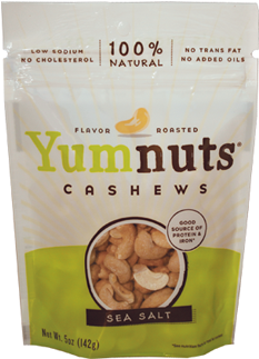 Yum Nuts Cashews - Yum Nuts Cashews (sea Salt) 5 Oz (573x334), Png Download
