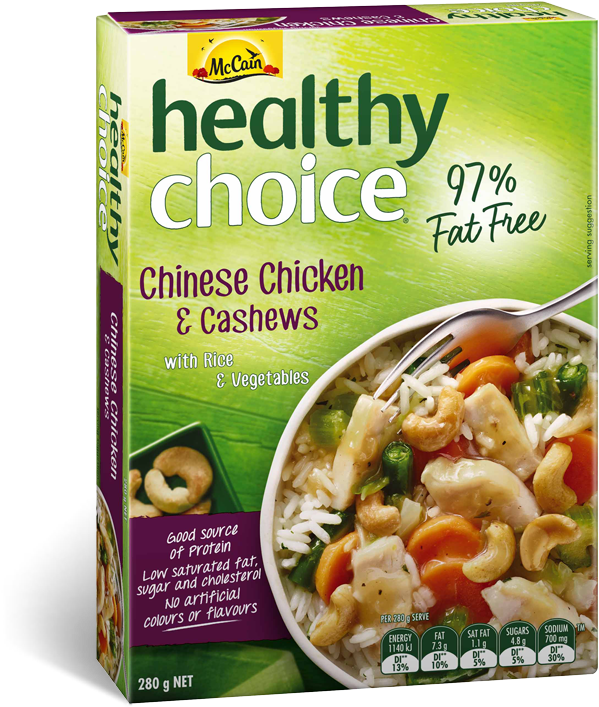 Healthy Choice Chinese Chicken & Cashews 280g (750x750), Png Download