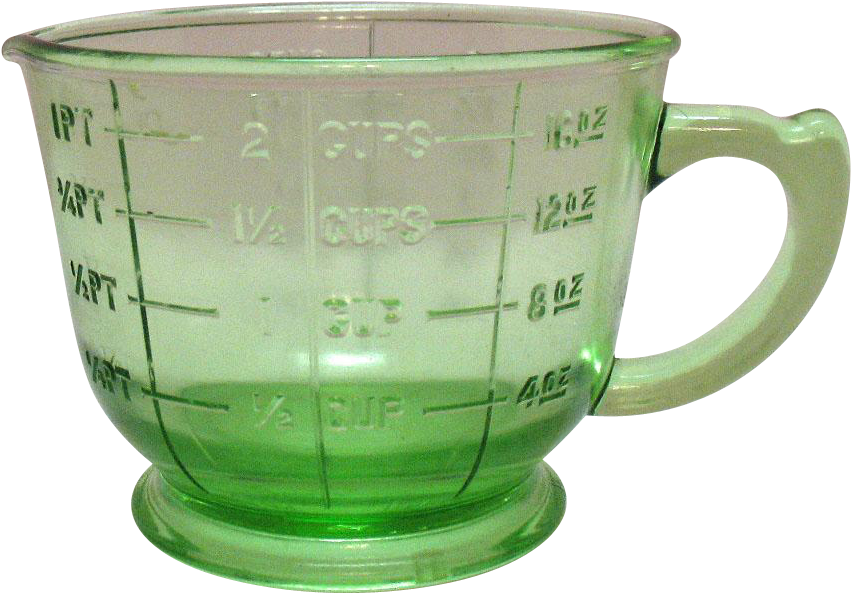 Vintage Two Cup Green Measuring & Mixing Cup Very Good - Cup (850x850), Png Download