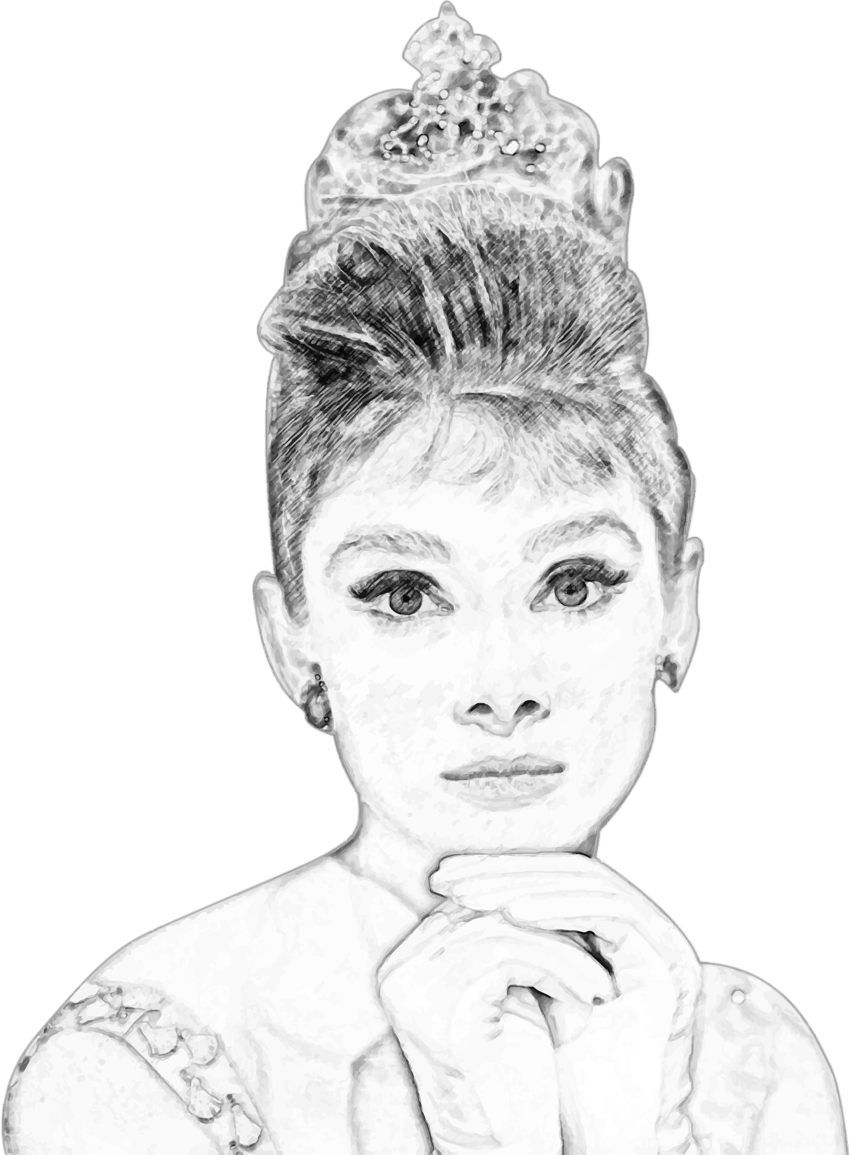 This Free Icons Png Design Of Audrey Hepburn Pencil (1723x2344), Png Download