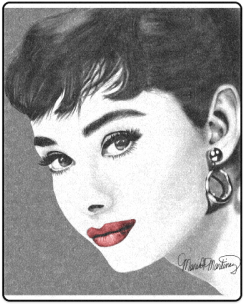 Audrey Hepburn Red Lips Blanket - Audrey Hepburn Poster (500x500), Png Download
